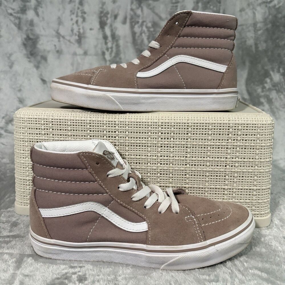 VANS Off The Wall Sk8-Hi Beige Suede High Top Lace Up Sneakers Size 5 Juniors